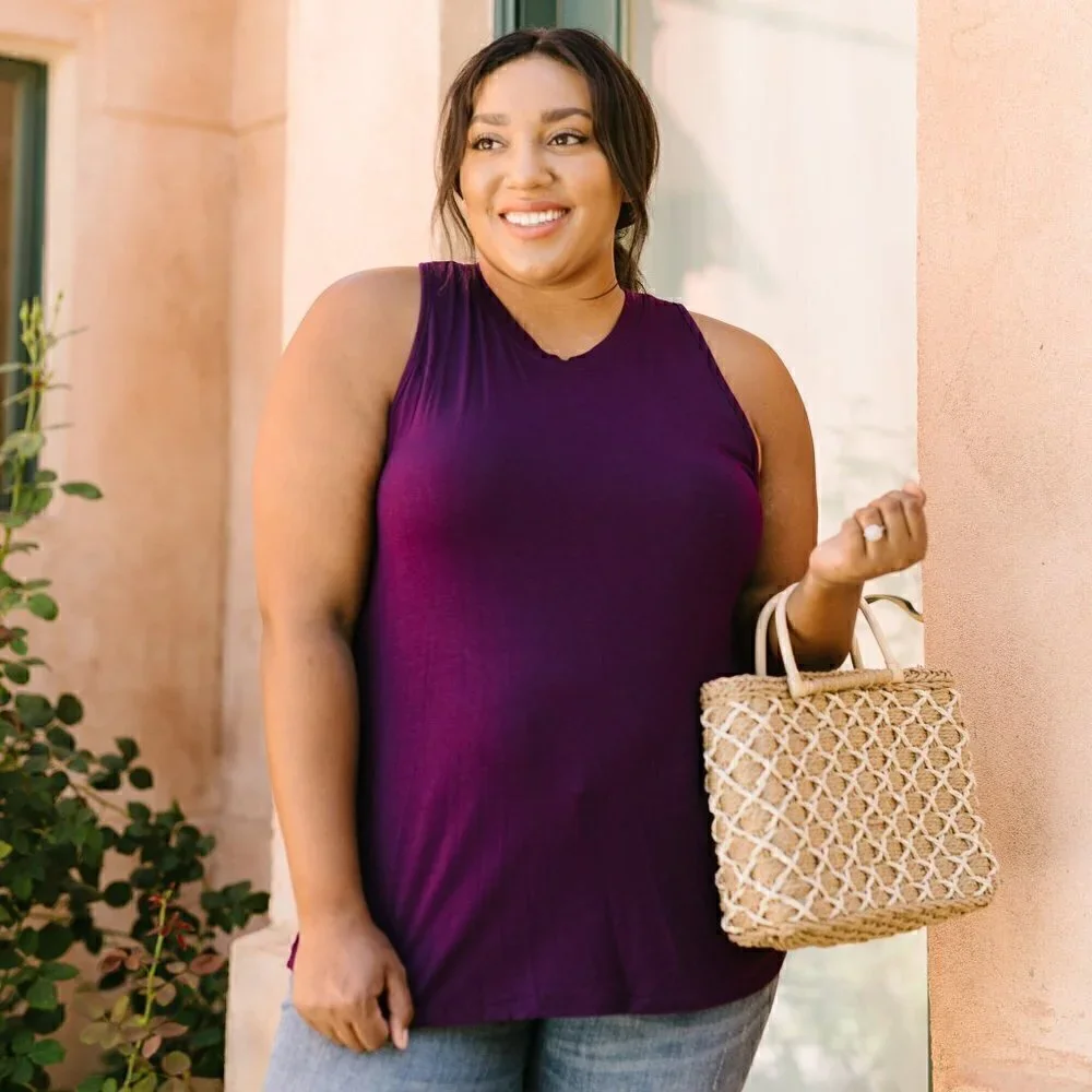 Cherish Plum Twist Racerback Workout Tank - Picture 5 of 5